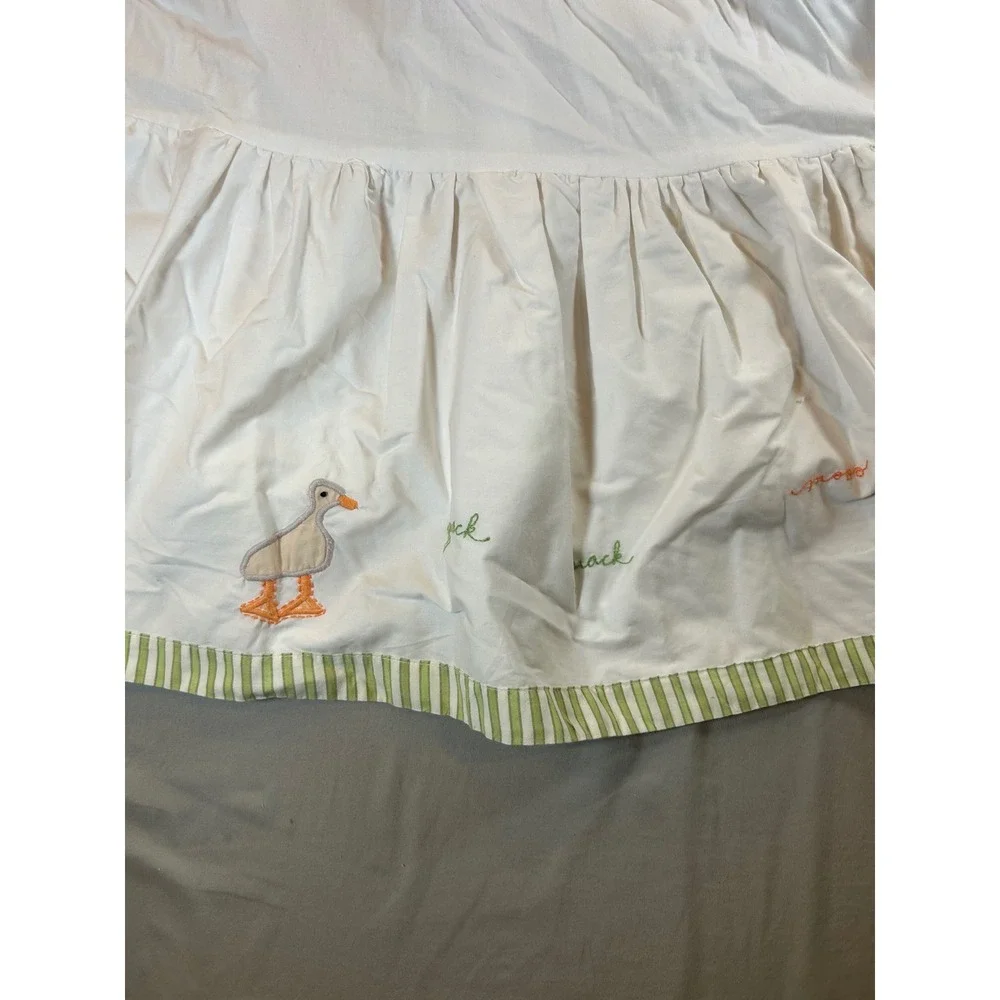 Pottery Barn Kids Farm Animal Embroidered Baby Quilt and Crib Skirt Set Cotton